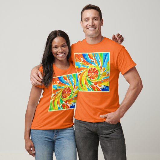 Citrus wervelende Splash Design T-shirt (Unisex)