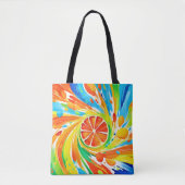 Citrus wervelende Splash Design Tote Bag (Voorkant)