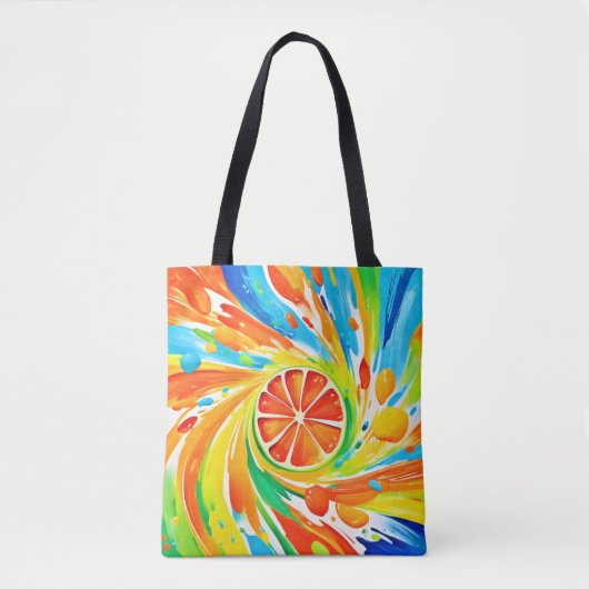 Citrus wervelende Splash Design Tote Bag (Voorkant)