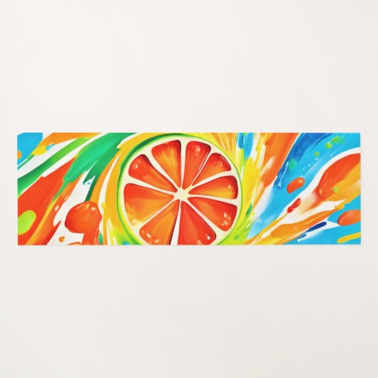 Citrus wervelende Splash Design Yogamat (Achterkant (horizontaal))