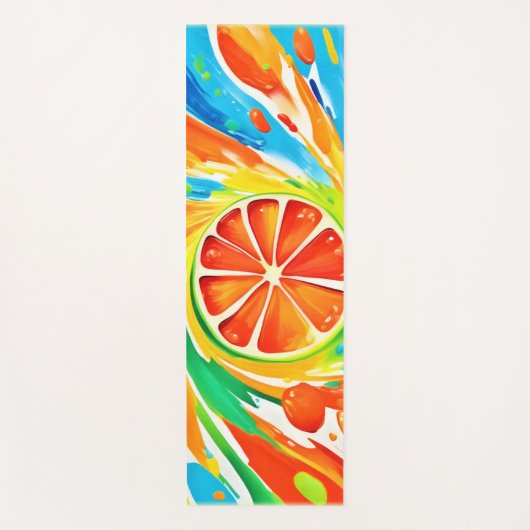 Citrus wervelende Splash Design Yogamat (Voorkant)