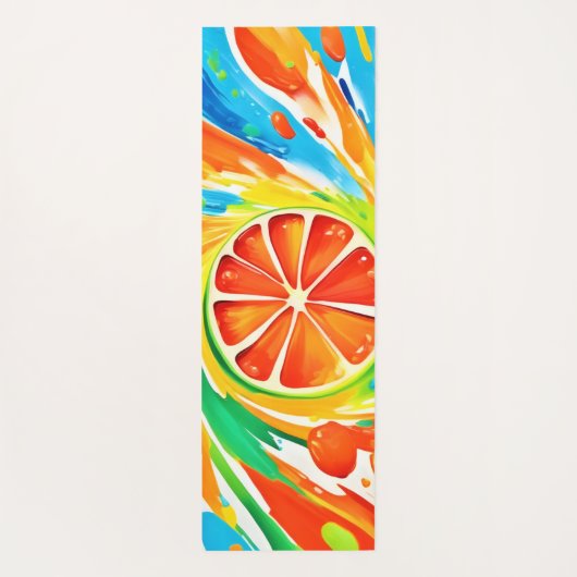 Citrus wervelende Splash Design Yogamat (Achterkant)