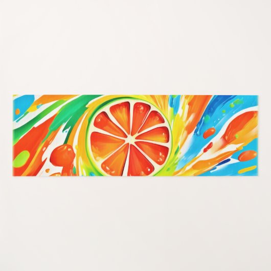 Citrus wervelende Splash Design Yogamat (Voorkant (horizontaal))
