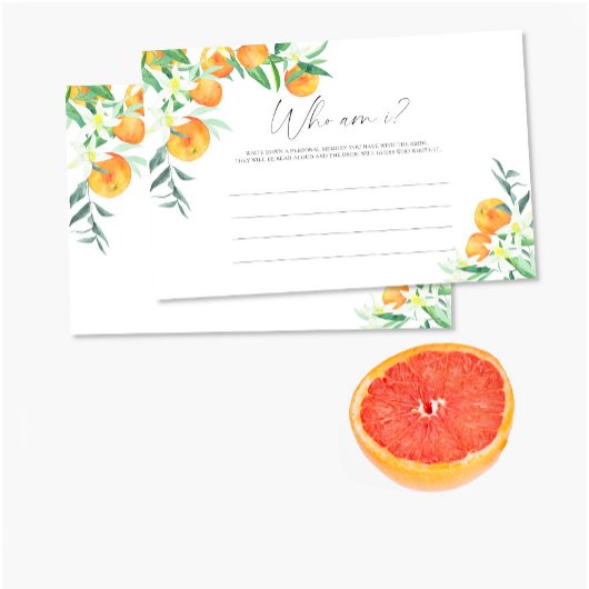 Citrus - Wie ben ik bruidsfeest spel Briefpapier