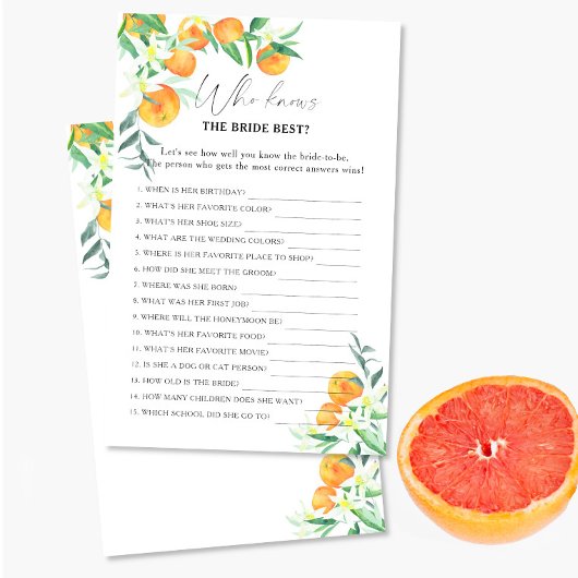 Citrus - Wie kent het beste bruidsspel