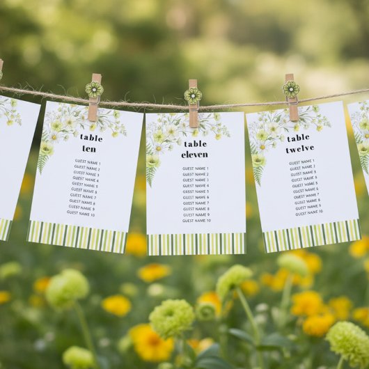 Citrus Wildflower Wedding Seating Chart Table Card Kaart