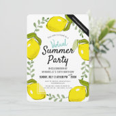 Citrus Witte Zomer Volwassen Virtuele Verjaardag Kaart (Staand voorkant)