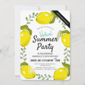 Citrus Witte Zomer Volwassen Virtuele Verjaardag Kaart (Voorkant)