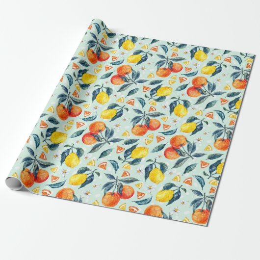 Citrus Wrapping Paper Cadeaupapier (Uitgerold)