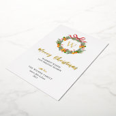 Citrus Wreated Kerstmis Gold Folie Feestdagenkaart (Gedraaid)