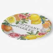 Citrus Wreath Botanical Wedding Papieren Bordje (Gekanteld)