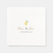 Citrus Yellow and Green Lemon Wedding Servet (Voorkant)