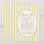 Citrus Yellow Elegant Stripe Wedding Bedankkaart (Voorkant / Achterkant)