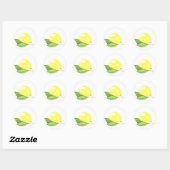 Citrus yellow fruitige Waterverf Citrus Summer Ronde Sticker (Vel)