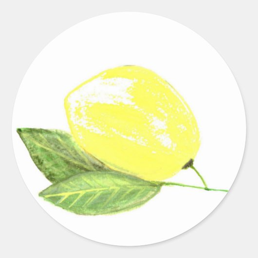 Citrus yellow fruitige Waterverf Citrus Summer Ronde Sticker (Voorkant)