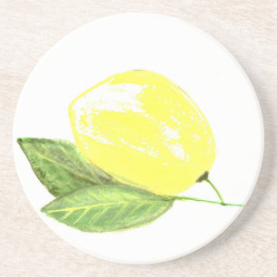 Citrus yellow fruitige Waterverf Citrus Summer Zandsteen Onderzetter