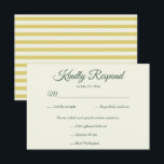 Citrus Yellow Green Elegant Wedding Meal Choice RSVP Kaartje<br><div class="desc">This statement wedding design is perfect for couples looking for a chic, cheerful, preppy, or vintage design with a bold color palette of island citrus yellow, olive green, and warm ivory. This design is perfect for summer, spring, garden, citrus, or coastal themed weddings, as well as chic Art Deco or...</div>