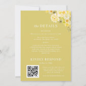 Citrus Yellow & Green Floral All in One Wedding Kaart (Achterkant)