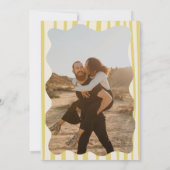 Citrus Yellow Green Ribbon Bow Photo Wedding Kaart (Achterkant)