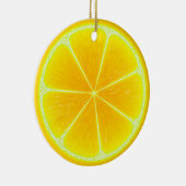 Citrus Yellow Lemon Fruit Slice Keramisch Ornament (Rechts)