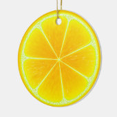 Citrus Yellow Lemon Fruit Slice Keramisch Ornament (Links)