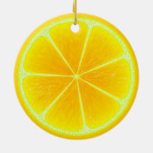 Citrus Yellow Lemon Fruit Slice Keramisch Ornament (Achterkant)