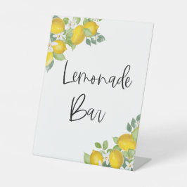 Citrus Yellow Lemon Party Lemonade Bar Teken Reclamebord Met Voetstuk