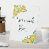 Citrus Yellow Lemon Party Lemonade Bar Teken Reclamebord Met Voetstuk (Insitu)