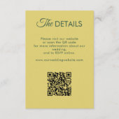 Citrus Yellow Olive Green and Ivory Wedding Detail Informatiekaartje (Voorkant)