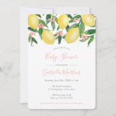 Citrus Yellow Soft Pink Baby shower Kaart (Voorkant)