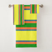 Citrus Yellow Stripe 3-puntendoekset Bad Handdoek (Insitu)