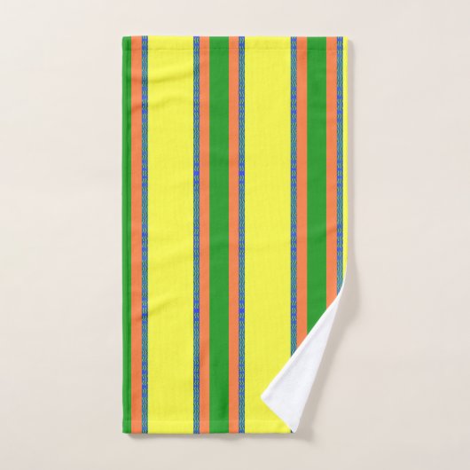 Citrus Yellow Stripe 3-puntendoekset Bad Handdoek (Handdoek)