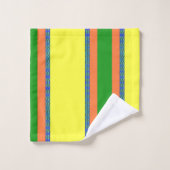 Citrus Yellow Stripe 3-puntendoekset Bad Handdoek (Wasdoekje)