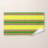 Citrus Yellow Stripe 3-puntendoekset Bad Handdoek (Handdoek)