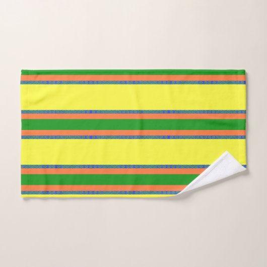 Citrus Yellow Stripe 3-puntendoekset Bad Handdoek (Handdoek)