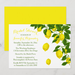 Citrus Yellow Vrijgezellenfeest Lemon & Green Wedd Kaart