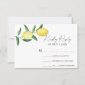 Citrus yellow - Wedding RSVP-Kaart RSVP Kaartje (Voorkant)