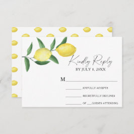 Citrus yellow - Wedding RSVP-Kaart RSVP Kaartje