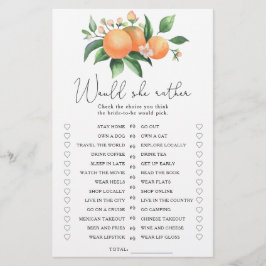 Citrus - Zal ze liever bruids douche spel