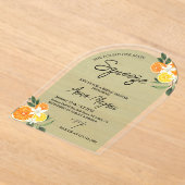 Citrus Ze vond haar belangrijkste squeeze Vrijgeze Acryl Uitnodigingen (Laagn)