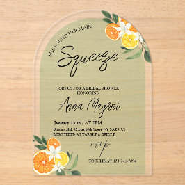 Citrus Ze vond haar belangrijkste squeeze Vrijgeze Acryl Uitnodigingen