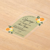 Citrus Ze vond haar belangrijkste squeeze Vrijgeze Acryl Uitnodigingen (Laagn)