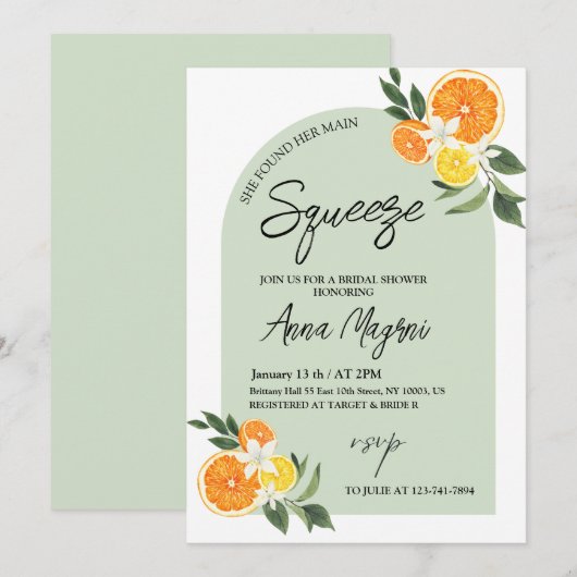 Citrus Ze vond haar belangrijkste squeeze Vrijgeze Kaart (Voorkant / Achterkant)