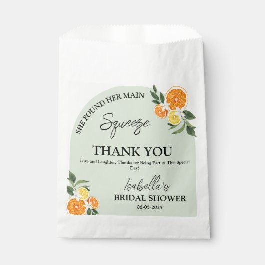 Citrus Zei Dank U Haar Hoofd Bruidsmeisjesfeestje Bedankzakje (Voorkant)