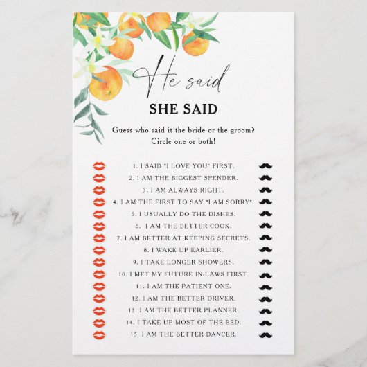 Citrus zei dat ze vrijgezellenfeest spel zei (Voorkant)