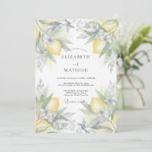 Citrus Zilveren Blad Bruiloft Kaart (Staand voorkant)