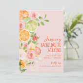 Citrus Zomer Bloemen Bachelorette weekend Kaart (Staand voorkant)