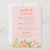 Citrus Zomer Bloemen Bachelorette weekend Kaart (Achterkant)