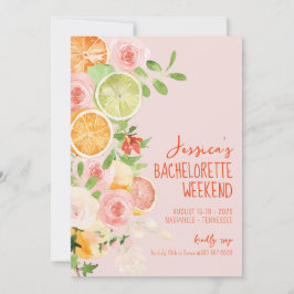 Citrus Zomer Bloemen Bachelorette weekend Kaart
