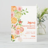 Citrus Zomer Bloemen Bachelorette weekend Kaart (Staand voorkant)